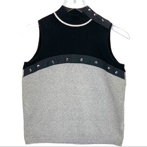 Jamie Sadock Gray/Black High-Neck Golf Tank Sz S
